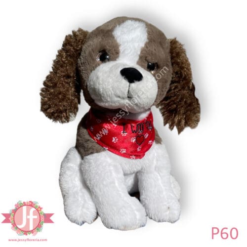 Perro bicolor café 40 cm - Complemento a tus flores