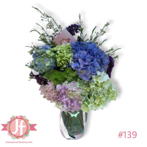 Florero con hortensias - Pedir con un día de anticipación