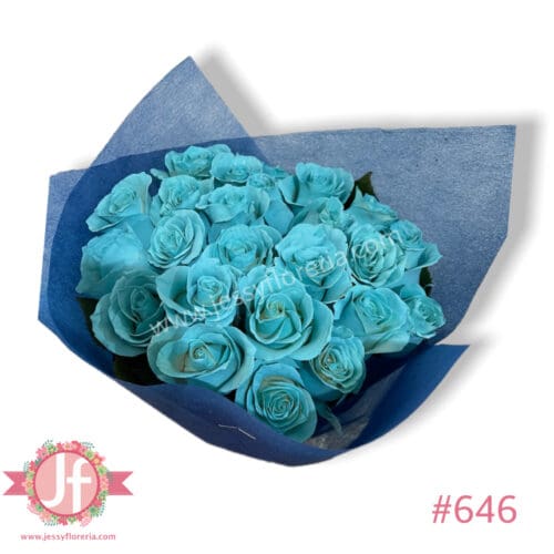 Bouquet 24 rosas azules