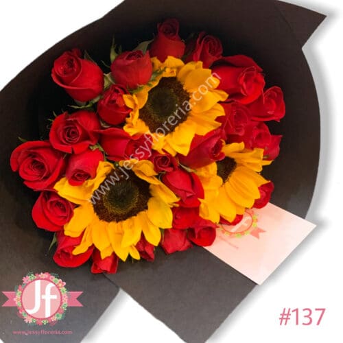 137-bouquet-3-girasoles-y-24-rosas