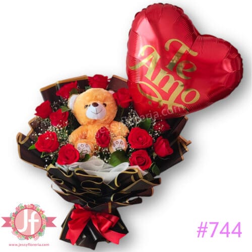 744-bouquet-12-rosas-oso-peluche-y-globo