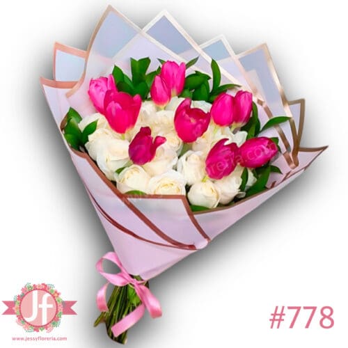 778-bouquet-24-rosas-blancas-y-10-tulipanes